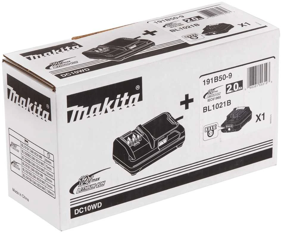 Makita Akumuliatoriaus ir kroviklio komplektas CXT® 191B50-9 12Vmax • BL1021B • DC10WD • CXT®