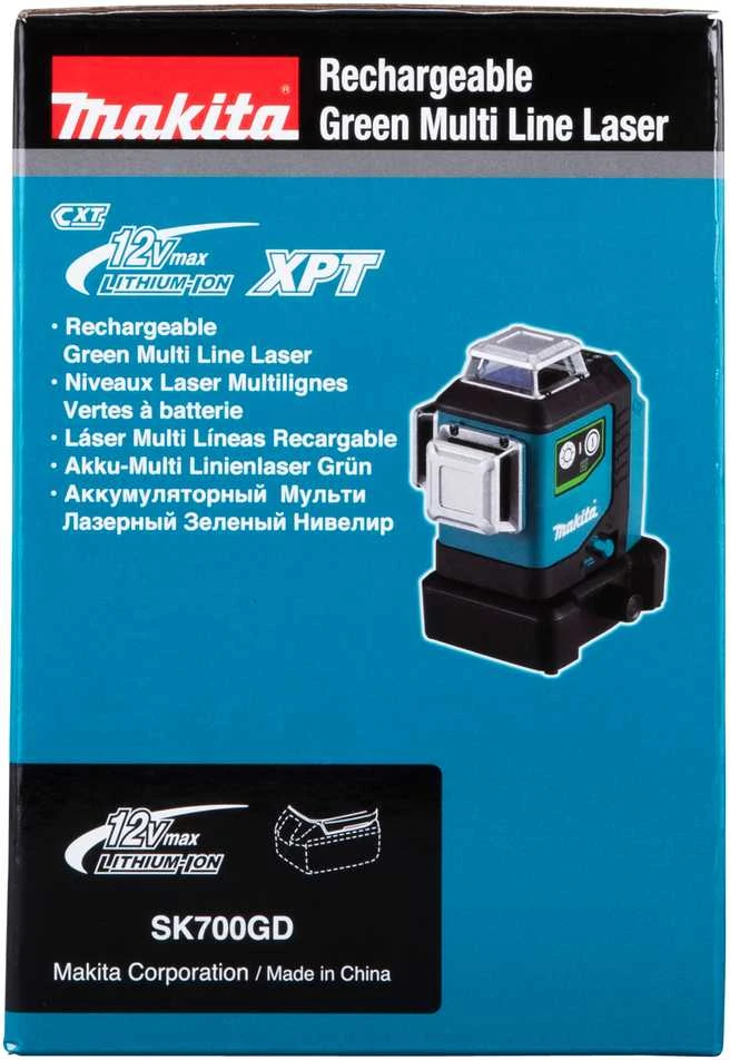 Makita Akumuliatorinis 360° CXT® lazerinis nivelyras SK700GD 12Vmax • Žalias • 35 m