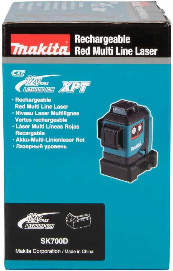 Makita Akumuliatorinis 360° CXT® lazerinis nivelyras SK700D 12Vmax • Raudono spindulio • 25 m