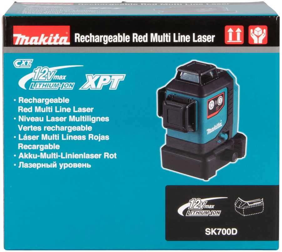 Makita Akumuliatorinis 360° CXT® lazerinis nivelyras SK700D 12Vmax • Raudono spindulio • 25 m