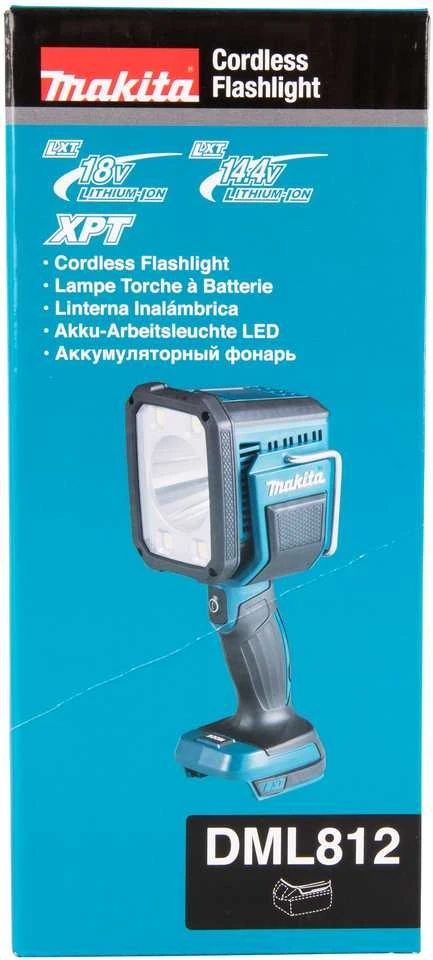 Makita Akumuliatorinis LED prožektorius DML812 14,4V / 18V LXT® • 1250 lm • komplektuojamas be akumuliatoriaus ir kroviklio.