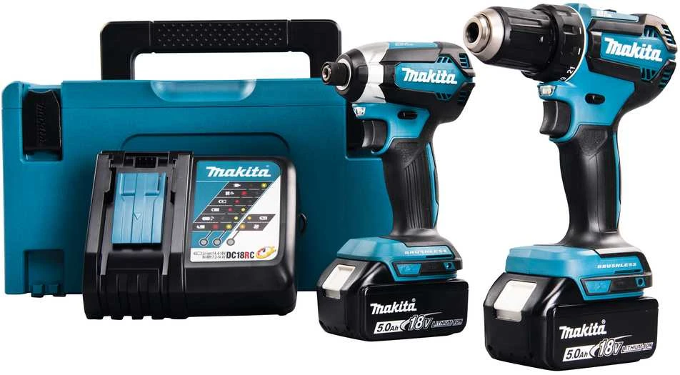 Makita akumuliatorinis įrankių rinkinys su 5.0Ah baterijomis