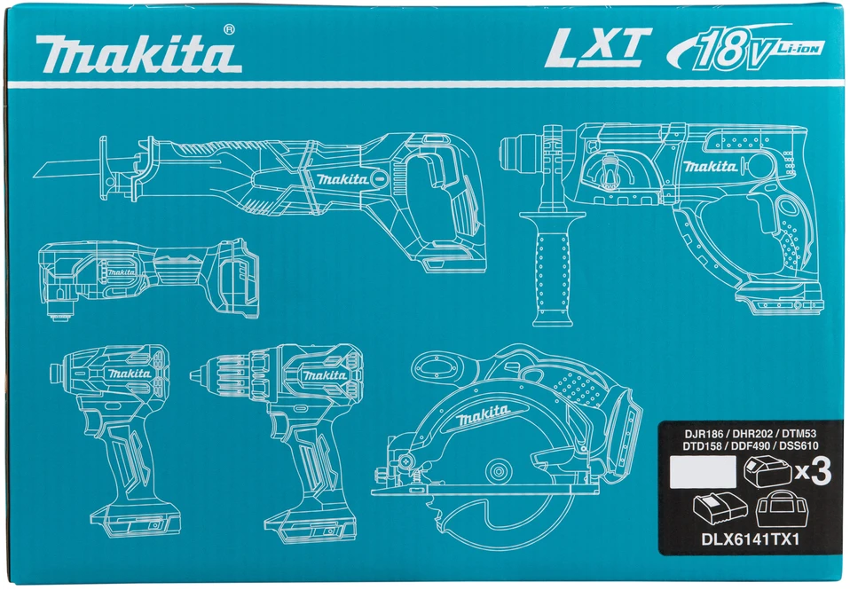 Makita Akumuliatorinių įrankių komplektas DLX6141TX1 18V