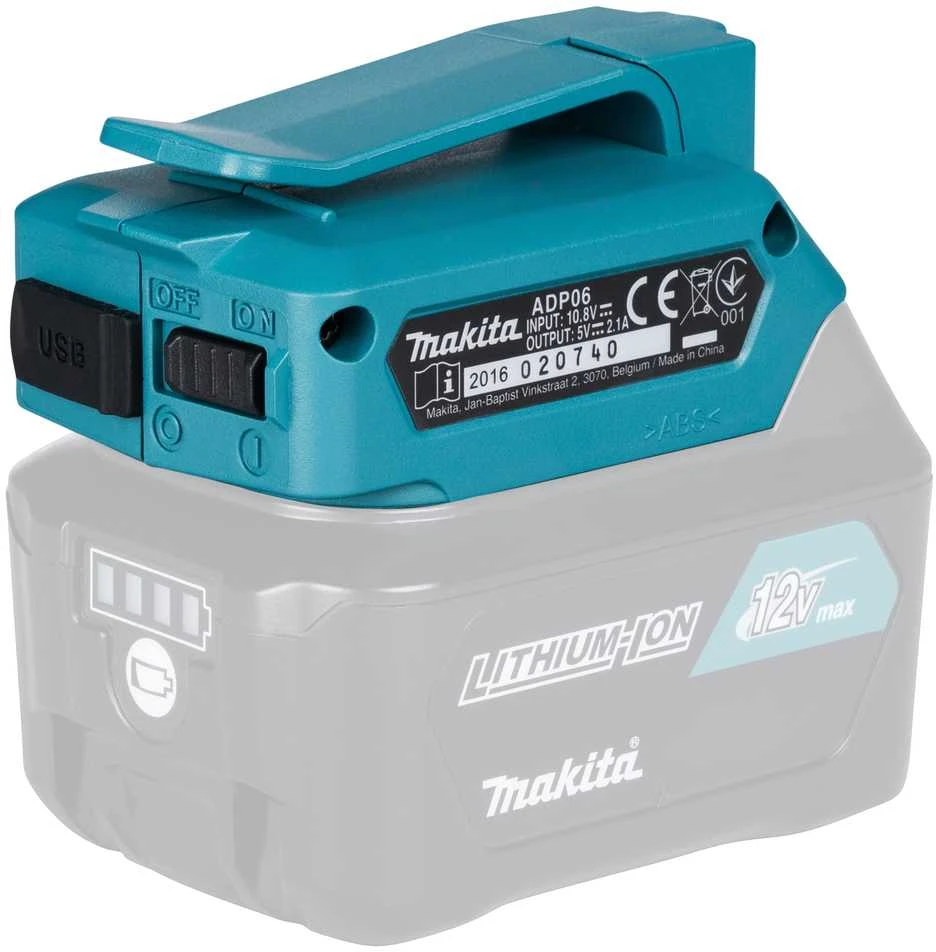 Makita Akumuliatorių adapteris 10,8V→USB ADP06 Li-ion • 12V max