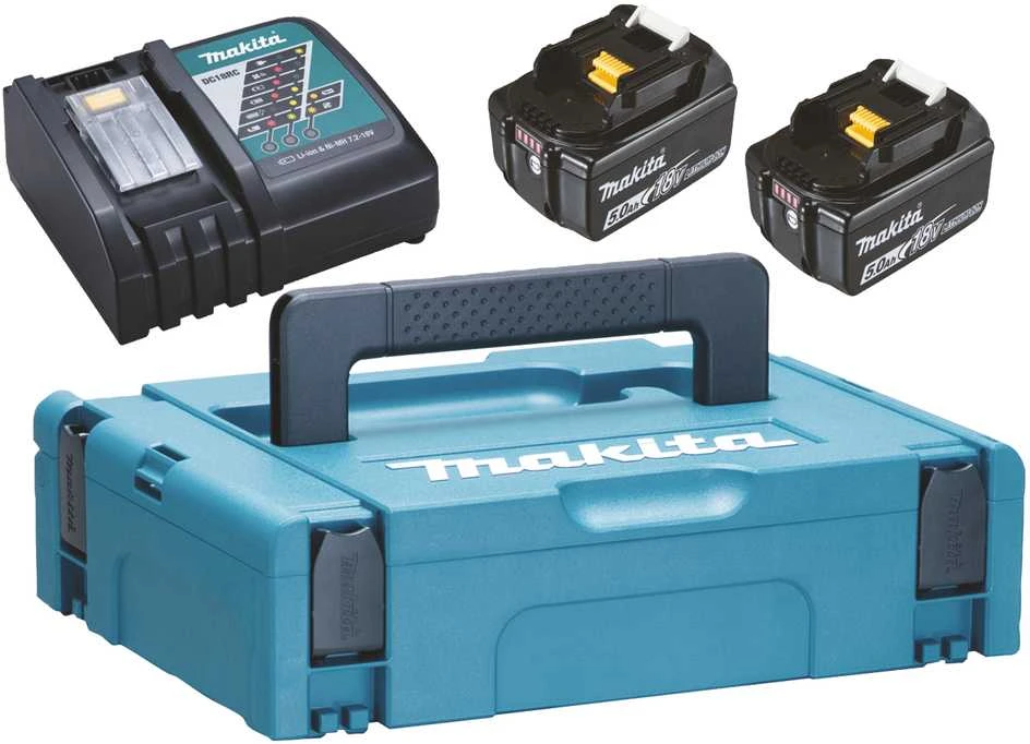 Makita Akumuliatorių ir kroviklio komplektas LXT® 197624-2 18V • BL1850B x2 • DC18RC • LXT®