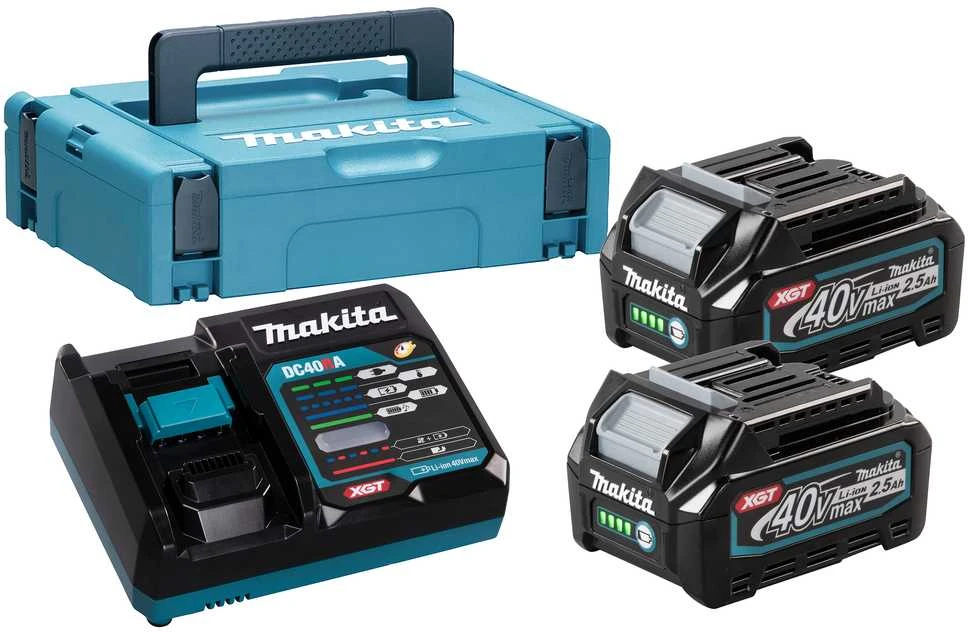 Makita Akumuliatorių ir kroviklio komplektas XGT® 191J81-6 XGT® • 40Vmax • 2vnt 2.5Ah • DC40RA