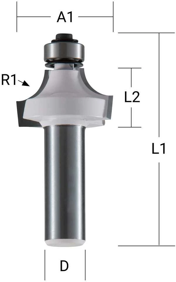 Makita Apvalinimo freza 25,4x13,5 mm/ 56,4mm, 8mm Kotelio skersmuo D-68482