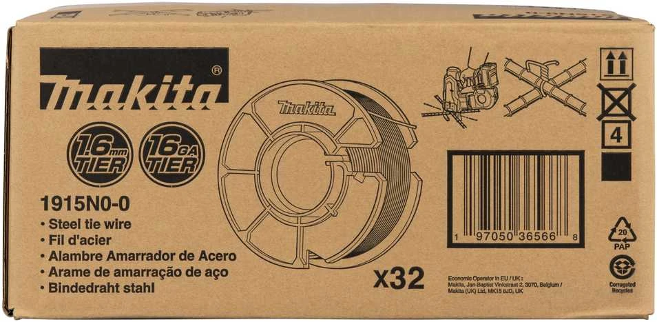 Makita Atkaitinta rišimo viela. 1915N0-0 TR001G • 1,6mm, 32VNT/PAK