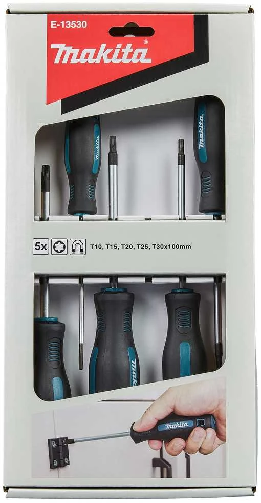 Makita Atsuktuvų rinkinys 5 vnt, T10x100, T15x100, T20x100,T25x100, T30x100 E-13530