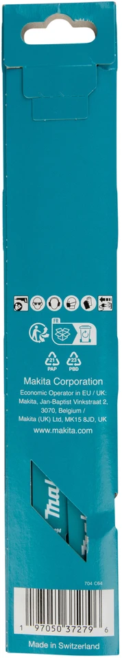 Makita Bi-Metal tiesinio pjūklo pjūkleliai metalui, 225 mm (10+12+14 TPI), 5 vnt. E-26294 Ašmenys skirti šioms medžiagoms: plienas, nerūdijantis plienas