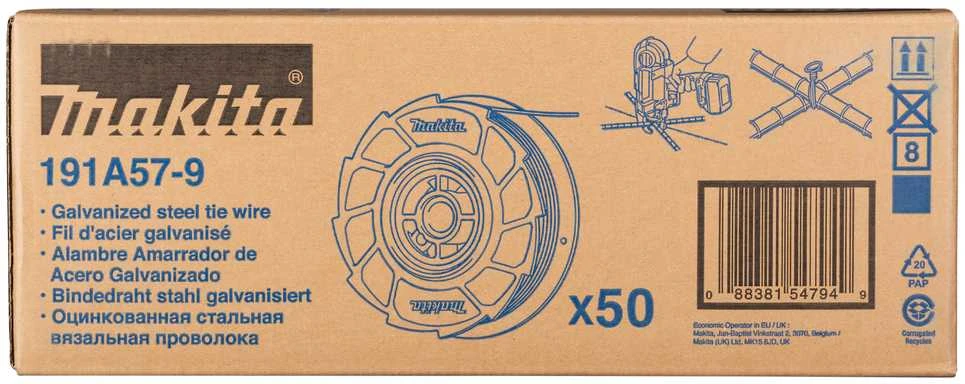 Makita Cinkuota viela rišikliui, 08mm, 50VNT/PAK 191A57-9