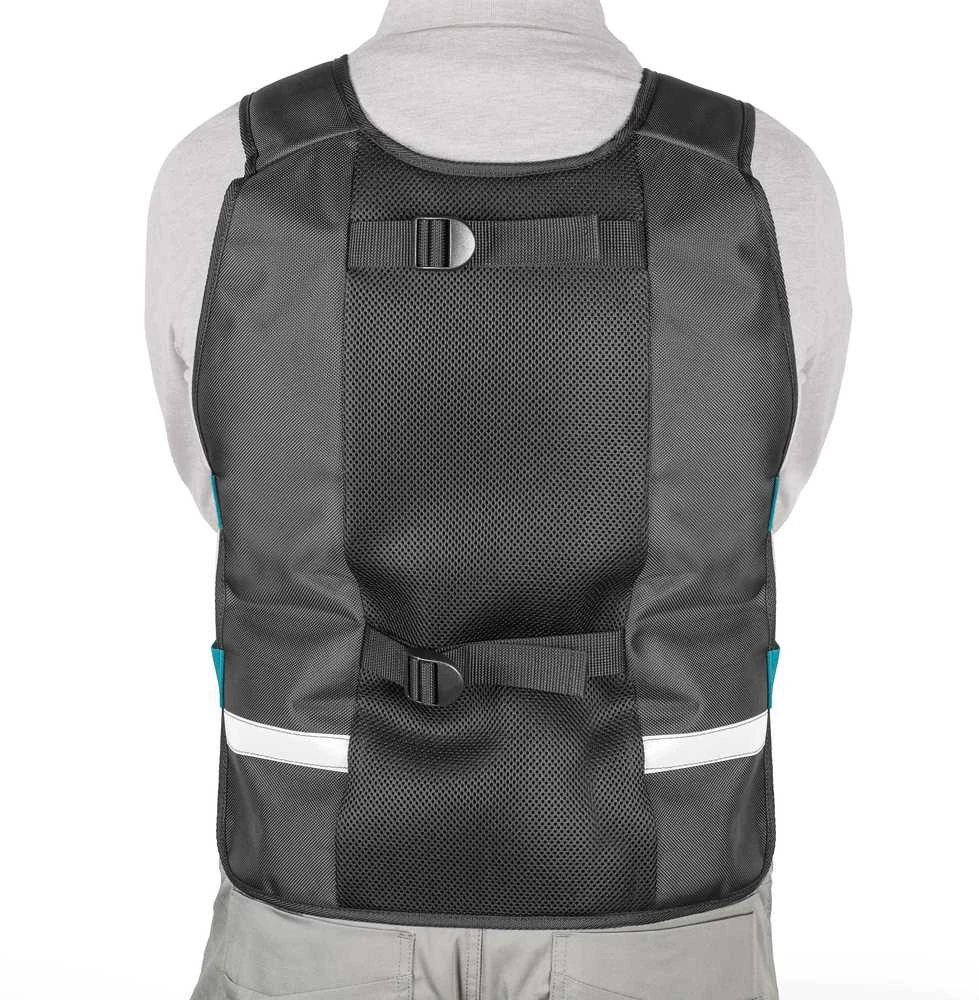 Makita Darbinė liemenė su reguliuojamais skyriais įrankiams. E-15609