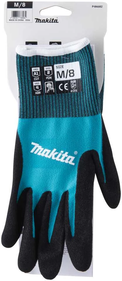 Makita Darbinės pirštinės, dengtos nitrilo danga, M P-84682