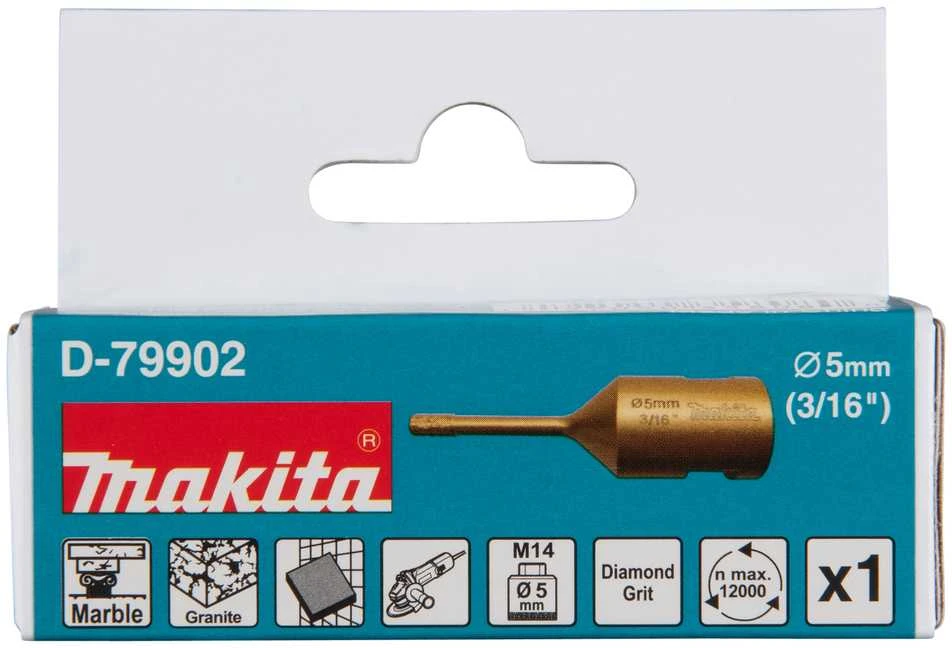 Makita Deimantinis grąžtas sulituotas vakuuminiu būdu (M14), granitui, marmurui, plytelėms 5MM. D-79902