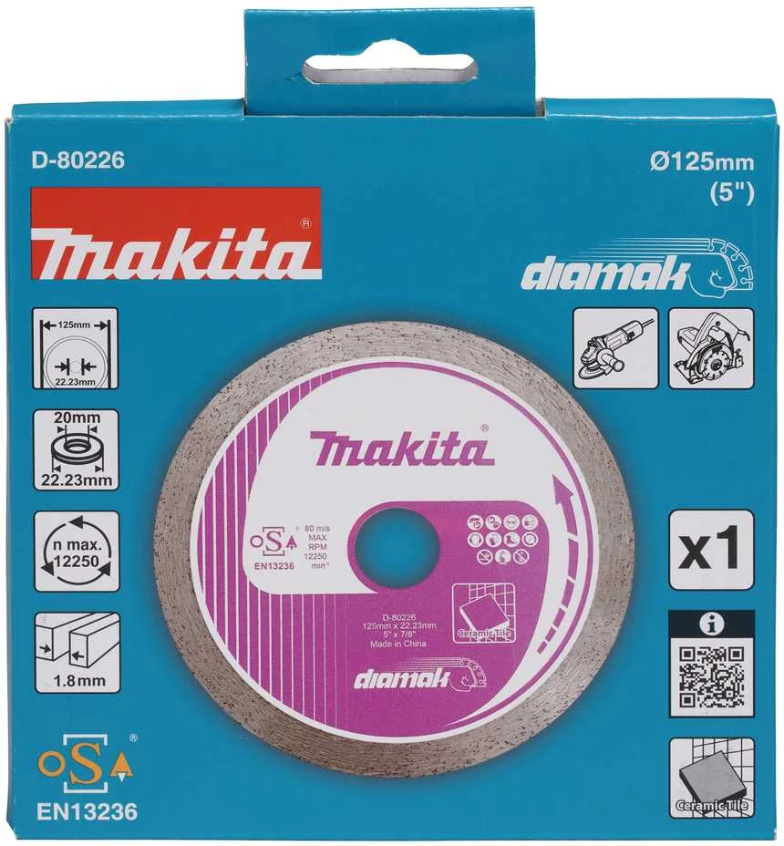 Makita Deimantinis pjovimo diskas, ø125 mm, skirtas keraminėms plytelėms pjauti D-80226