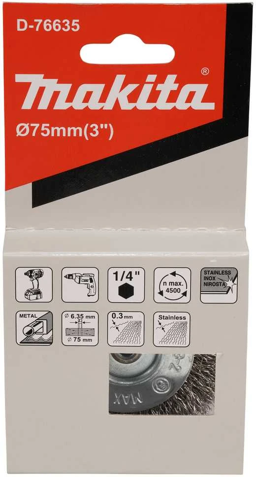 Makita Disko formos 75mm, su 1/4'' šešiakampiu antgaliu, Nerūdijantis plienas D-76635
