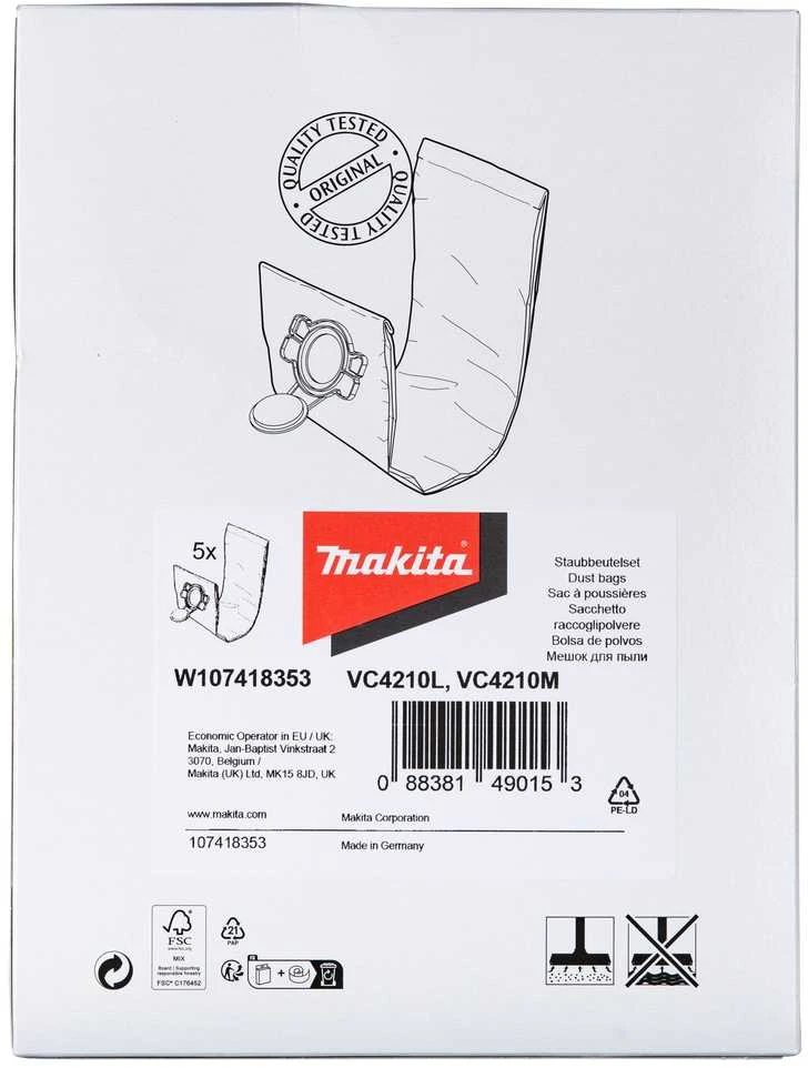 Makita Dulkių maišas popierinis (5Vnt.) VC4210L/M W107418353