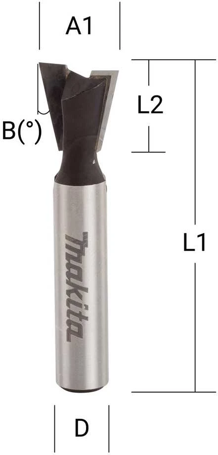 Makita Dygių freza "dovetail"15,0x14,3 mm/ 52,0mm, 8mm Kotelio skersmuo D-68339