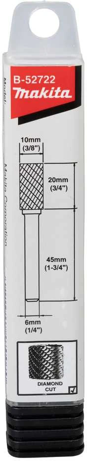 Makita Freza tiesiniam šlifuokliui, kotelis 6 mm, forma SA 10x20 mm B-52722 metalui, nerūd. plienui
