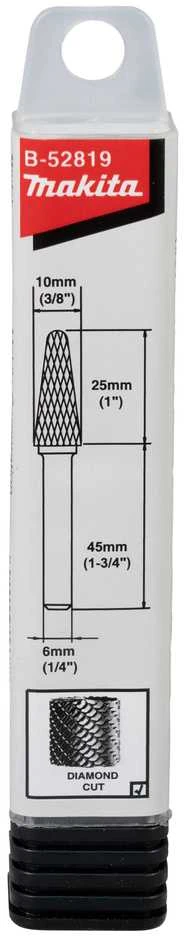 Makita Freza tiesiniam šlifuokliui, kotelis 6 mm, forma SA 10x25 mm B-52819 metalui, nerūd. plienui