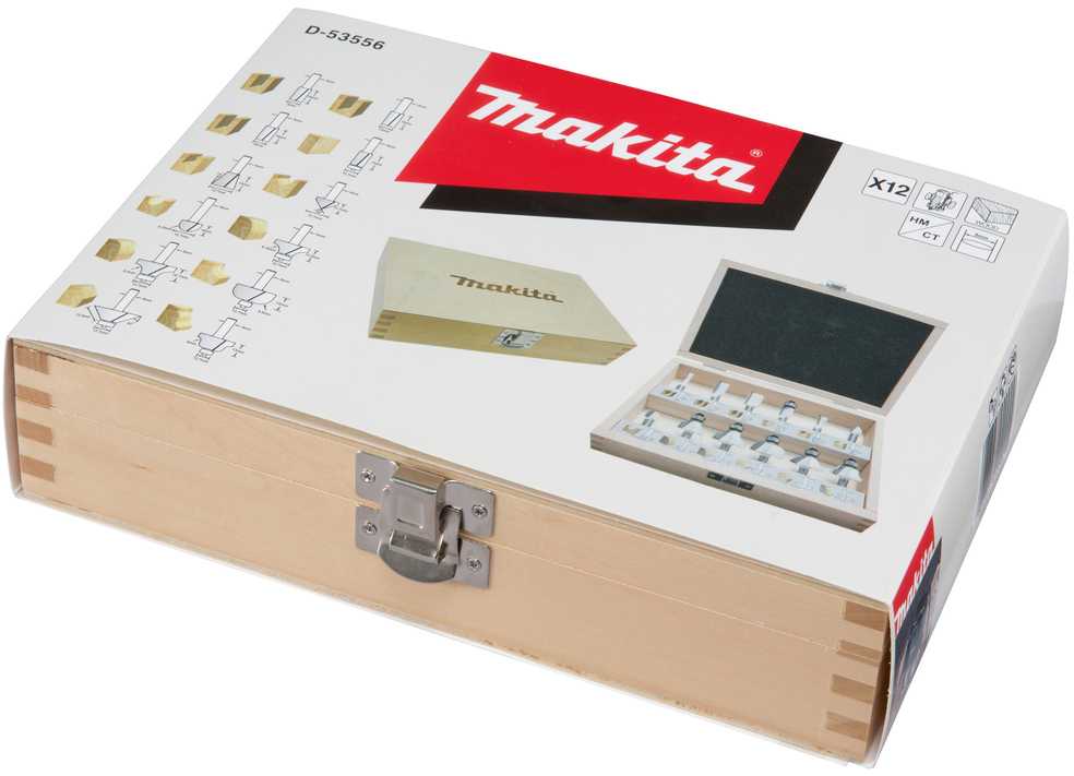 Makita Frezų rinkinys 12Vnt., 8mm cangei D-53556