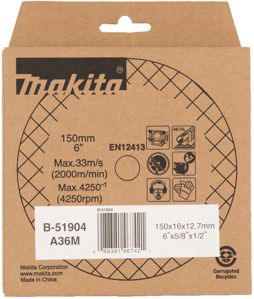 Makita B-51904 Galandimo diskas 150x16x12,7mm A36M