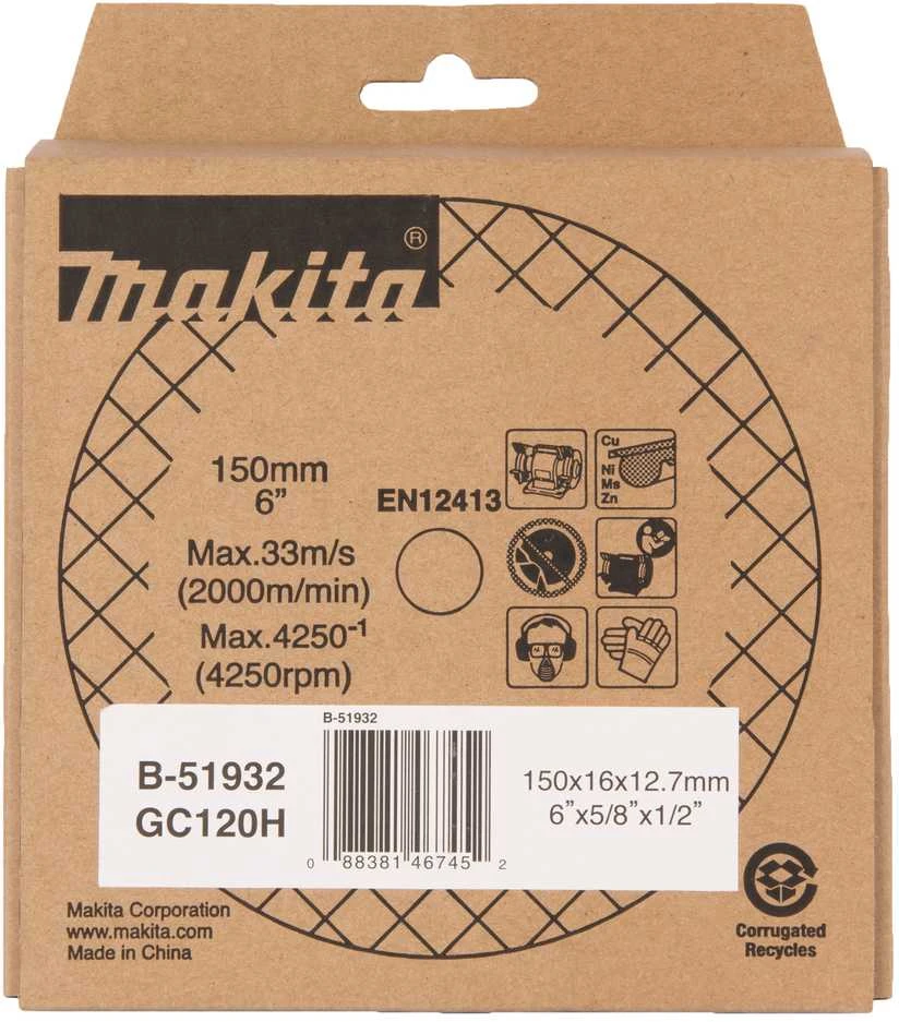 Makita B-51932 Galandimo diskas 150x16x12,7mm GC120 (Cu,Ni,Ms,Zn)
