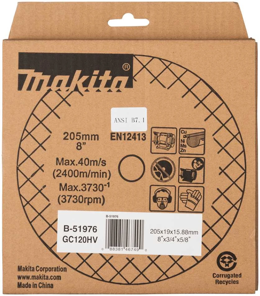 Makita Galandimo diskas 205x19x15,88mm GC120 (Cu,Ni,Ms,Zn) B-51976