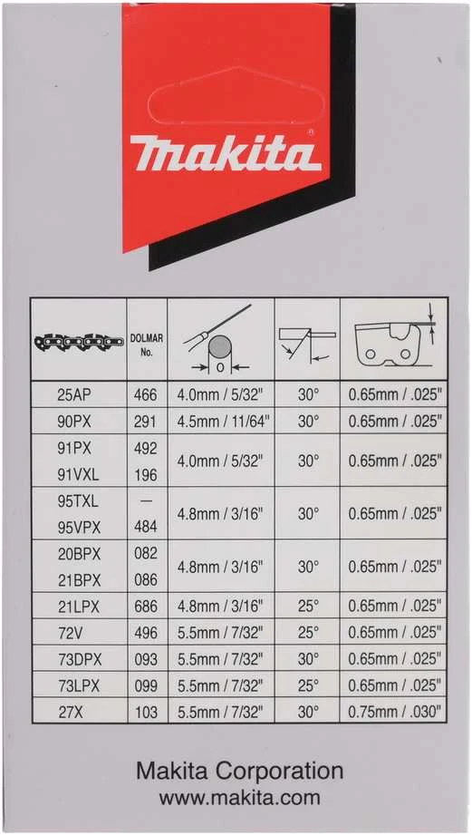 Makita Grandinės CC 90PX 30cm/12", 3/8", 1,1mm, 46H 191H01-8