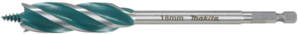 Makita Grąžtas medienai su 4 grioveliais ir 4 pjaunančiomis briaunomis, 18x165 mm, su 1/4" šešiakampiu koteliu 13,80 E-26668