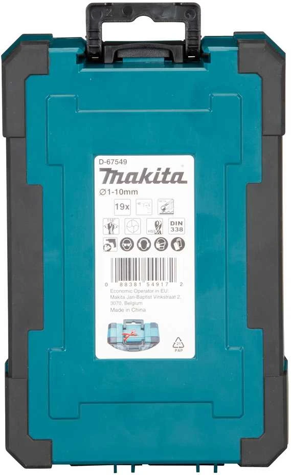 Grąžtas Makita Grąžtų komplektas 19 vnt. (1-10mm) metalui HSS-G D-67549