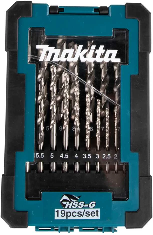 Grąžtas Makita Grąžtų komplektas 19 vnt. (1-10mm) metalui HSS-G D-67549