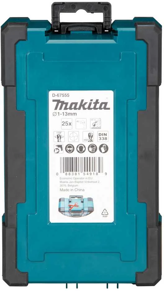 Grąžtas Makita Grąžtų komplektas 25 vnt. (1-13mm) metalui HSS-G D-67555