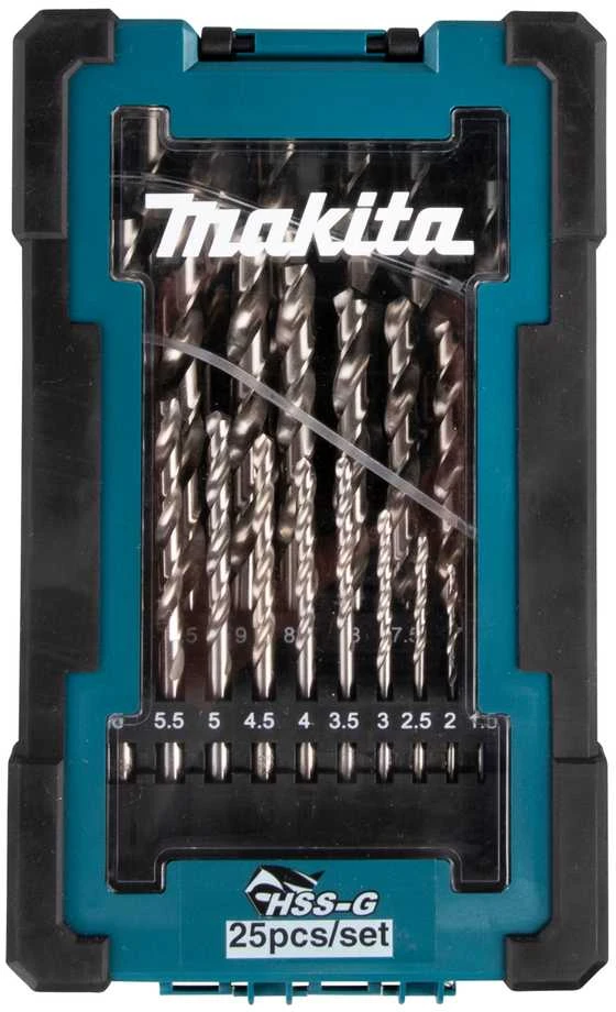 Grąžtas Makita Grąžtų komplektas 25 vnt. (1-13mm) metalui HSS-G D-67555