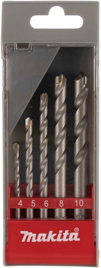 Grąžtas Makita Grąžtų mūrui komplektas(4x70mm; 5x85mm; 6x100mm; 8x110mm, 10x110) D-05175