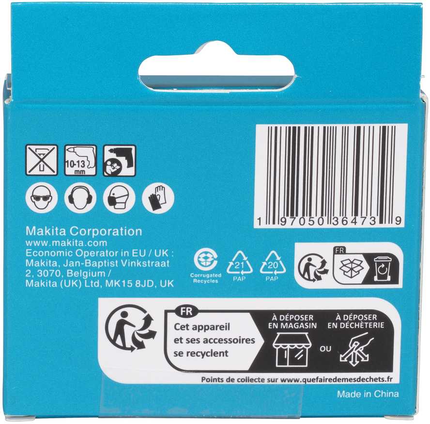 Grąžtas Makita Grąžtų rinkinys stiklui ir plytelėms: 4x51mm, 5x51mm, 6x58mm (2x), 8x58mm E-25410