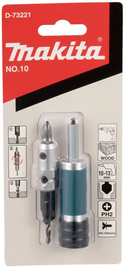 Makita Dvigubas priedas su įgilinamuoju grąžtu ir PH2 sukimo antgaliu M5 D-73221