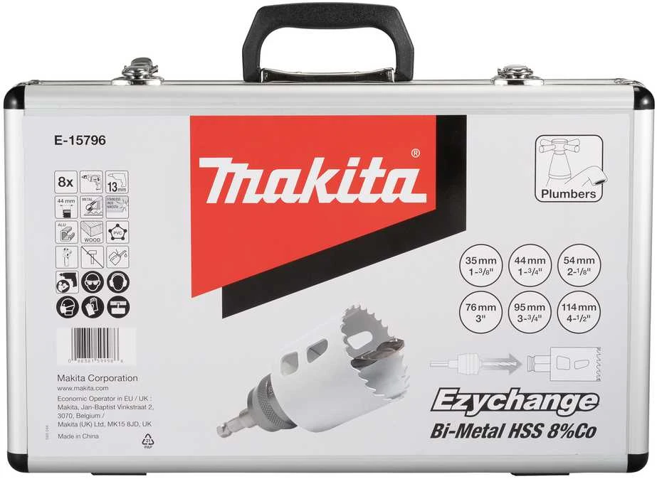 Makita Gręžimo karūnų rinkinys elektrikams EZYCHANGE, BIM, (35,44,54,76,95,114mm) E-15796