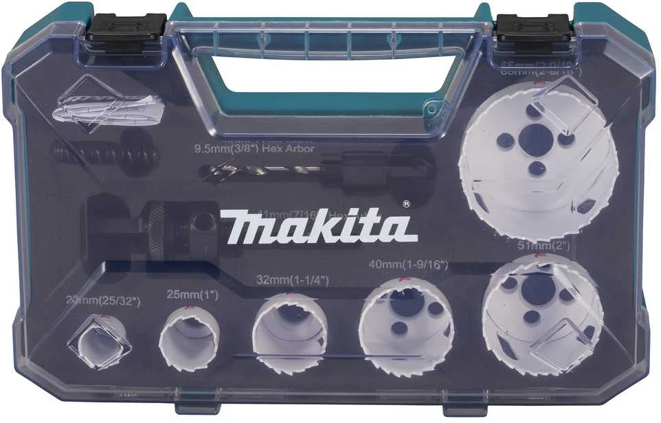 Grąžtas Makita HSS Bi-Metal gręžimo karūnų komplektas 6-dydžiai D-47139
