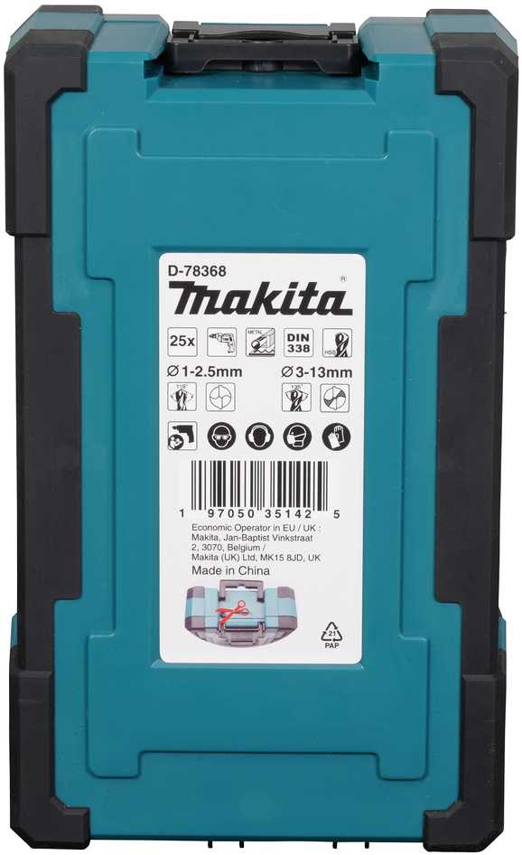 Grąžtas Makita HSS-GS metalo grąžtų rinkinys, 25cnt (1-13mm) D-78368