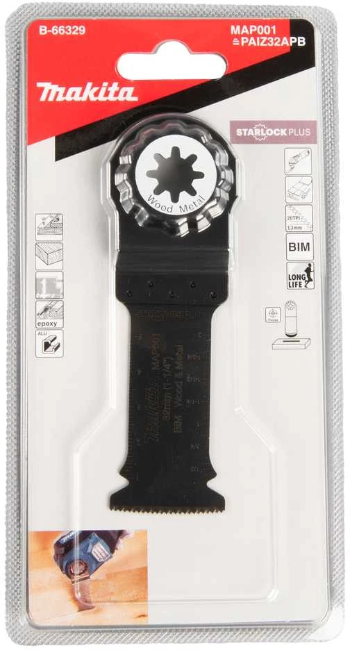 Makita Įgilinamieji pjovimo diskai 32mm B-66329 Starlock Plus • 20 TPI • BiM • MAP001 • medžiui, metalui