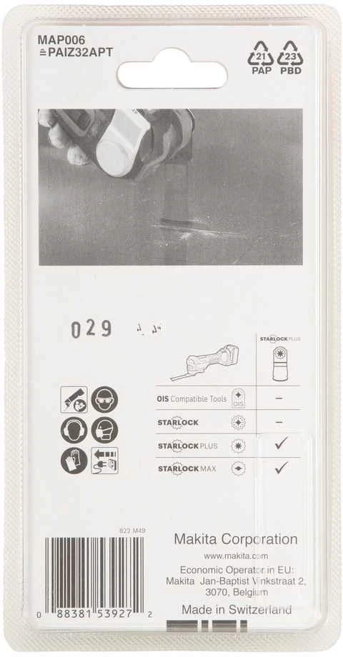 Makita Įgilinamieji pjovimo diskai 32mm B-66379 Starlock Plus • 20 TPI • TC / HM • MAP006 • Multi material