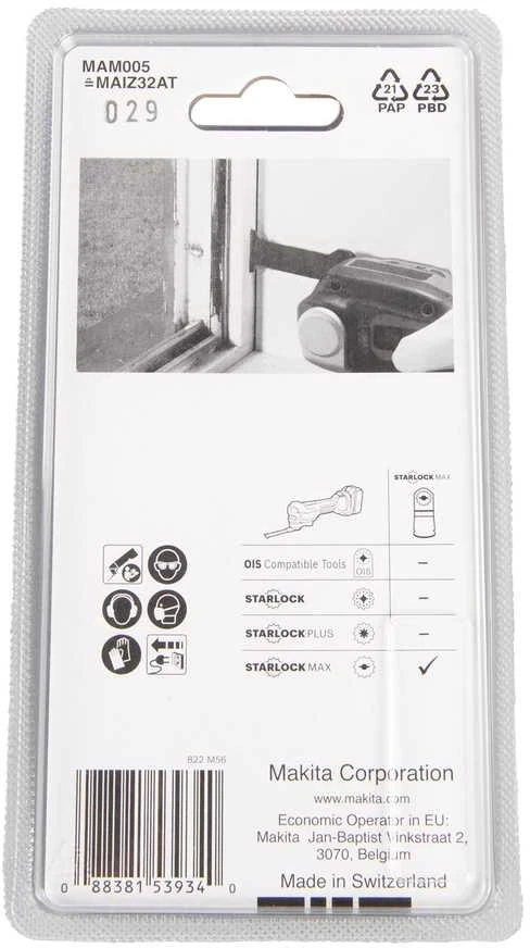 Makita Įgilinamieji pjovimo diskai 32mm B-66444 Starlock Max • 23 TPI • TC / HM • MAM005 • Metalui