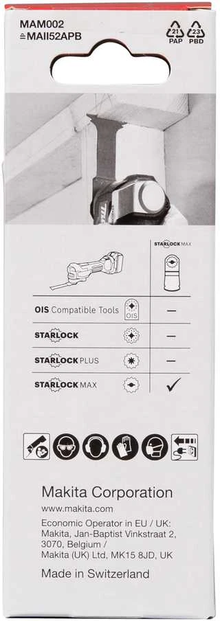 Makita Įgilinamieji pjovimo diskai 52mm (5 vnt.) B-66416-5 Starlock Max • 20 TPI • BiM • MAM002 • Medžiui / metalui