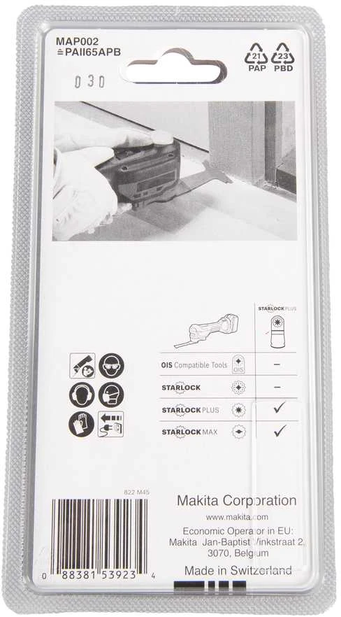Makita Įgilinamieji pjovimo diskai 65mm B-66335 Starlock Plus • 20 TPI • BiM • MAP002 • Medžiui, metalu