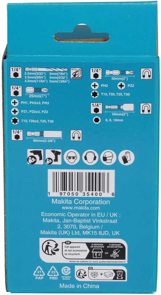 Makita IMPACT Juodas sukimo antgaliai XGT akumuliatoriaus formos dėkle E-22850