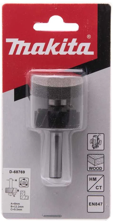 Makita Kampų išpjovimo freza "rabbeting" 31,8x12,2 mm/ 54,8mm, 8mm Kotelio skersmuo D-68769