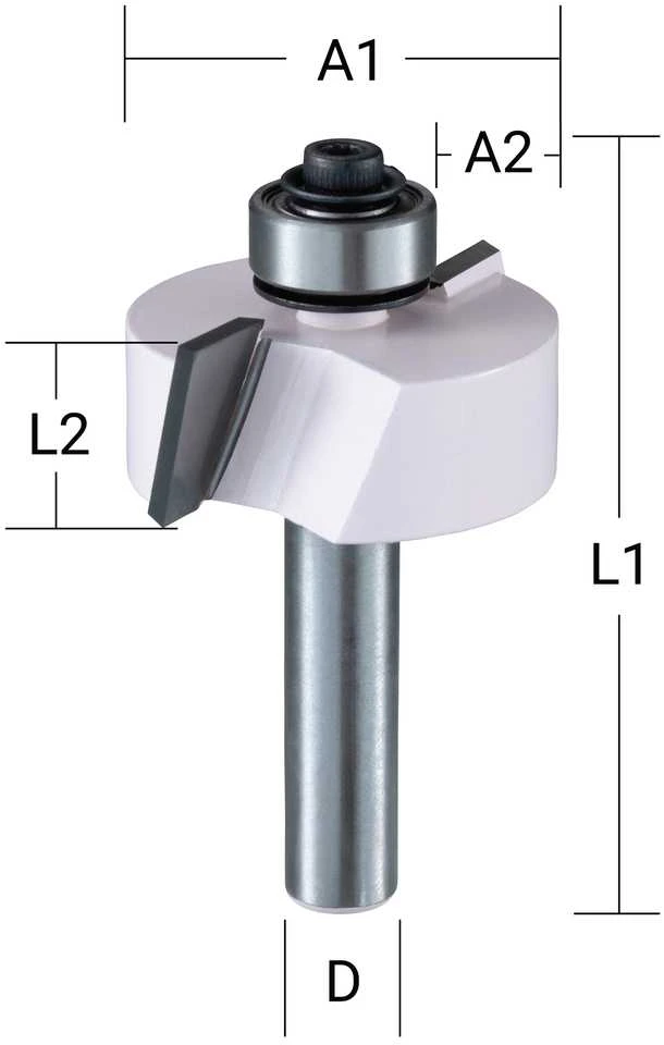 Makita Kampų išpjovimo freza "rabbeting" 31,8x12,2 mm/ 54,8mm, 8mm Kotelio skersmuo D-68769