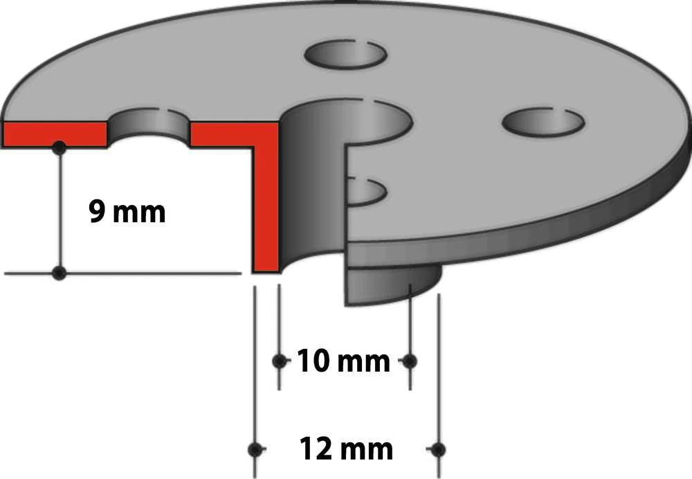 Grąžtas Makita Kopijavimo žiedas 10x12x9mm 3612C, 3620, RP0900, RP2300FC 164388-3