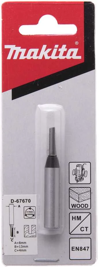 Makita Kotinė freza "flute" 1, 4,0x13,0 mm/ 50,8mm, 8mm Kotelio skersmuo D-67670